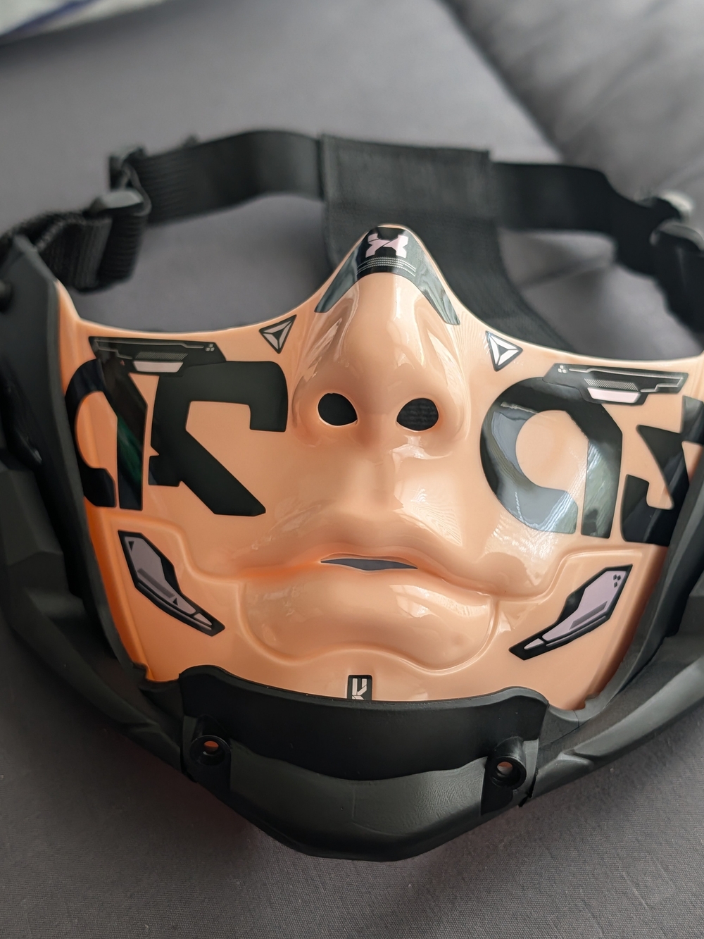 Tan Peach Futuristic Costume Face Mask Adjustable Cosplay Accessory Unisex